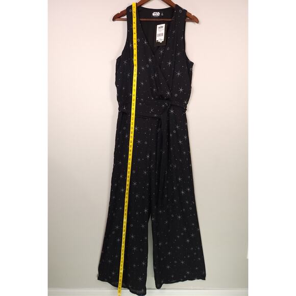 Star Wars NWT Rogue One Sleeveless Belted Jumpsuit Black Galaxy Print Size XL - Picture 6 of 13